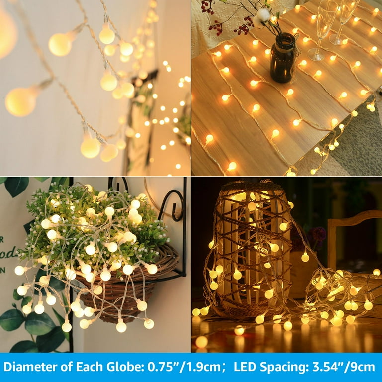 TORCHSTAR LED Globe String Lights, Waterproof Outdoor String Lights, Extendable Christmas Lights for Party, Garden, Patio, Bedroom, Dorm, Warm White TORCHSTAR LED Globe String Lights, Waterproof Outdoor String Lights, Extendable Christmas Lights for Party, Garden, Patio, Bedroom, Dorm, Warm White