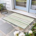 thumbnail image 2 of Green Pink Stripes Doormat Outdoor Entrance 16"x24", Gradient Geometric Smear Art Paint Absorb Moisture Dirt Door Mats, Non-Slip Rubber Backing Floor Mats Indoor, Low-Profile Front Door Rugs, 2 of 9