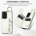 thumbnail image 6 of Cutyskin for Samsung Galaxy A52 5G/4G Wallet Case【RFID Blocking】 with Card Holder Cash Pocket Zipper Bills Slot, Soft PU Leather Magnetic Back Folio Kickstand, Finger Ring Holder Hook Case, White, 6 of 9