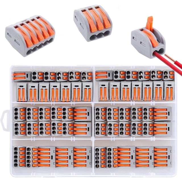 60 terminales automáticos de conexión rápida, conectores de cables eléctricos con palanca, 20 piezas 2 entradas, 30 piezas 3 entradas, 10 piezas 5 entradas Sincero Electrónica