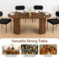 thumbnail image 4 of Hommpa 71" Dining Table for 6,Modern Oval Kitchen Table With Wood Strip Base,Long Dining Room Tables for Kitchen Dining Room Living Room,Walnut, 4 of 13