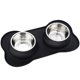 thumbnail image 1 of Benepaw Antislip Double Dog Bowl With Silicone Mat Durable Stainless Steel No Spill Pet Feeding Bowl Drinking Water Food Feeder ShopWise Round, 1 of 7