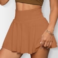 thumbnail image 5 of Xyxonk Pleated Skirts for Women Flowy Golf Skirt with Pockets Athletic Skorts Trendy Mini Skirts Summer Pleated High Rise Short Skirt Brown 2XL, 5 of 6