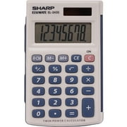 Sharp Calculators, SHREL243SB, EL-243SB 8-Digit Pocket Calculator, 1 Each, Gray,Blue