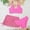 Pink, variant on Stylish Girls Three Piece Swimsuit Set with Bikini and Flowy Wrap Skirt Cover Up