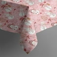 thumbnail image 3 of Pink Christmas Snowman Pattern Rectangle Tablecloth 60"x84",Waterproof Polyester Rectangle Table Cloth, Wipeable Spillproof Polyester Tablecloth for Dining, Camping, Indoor and Outdoor, 3 of 5