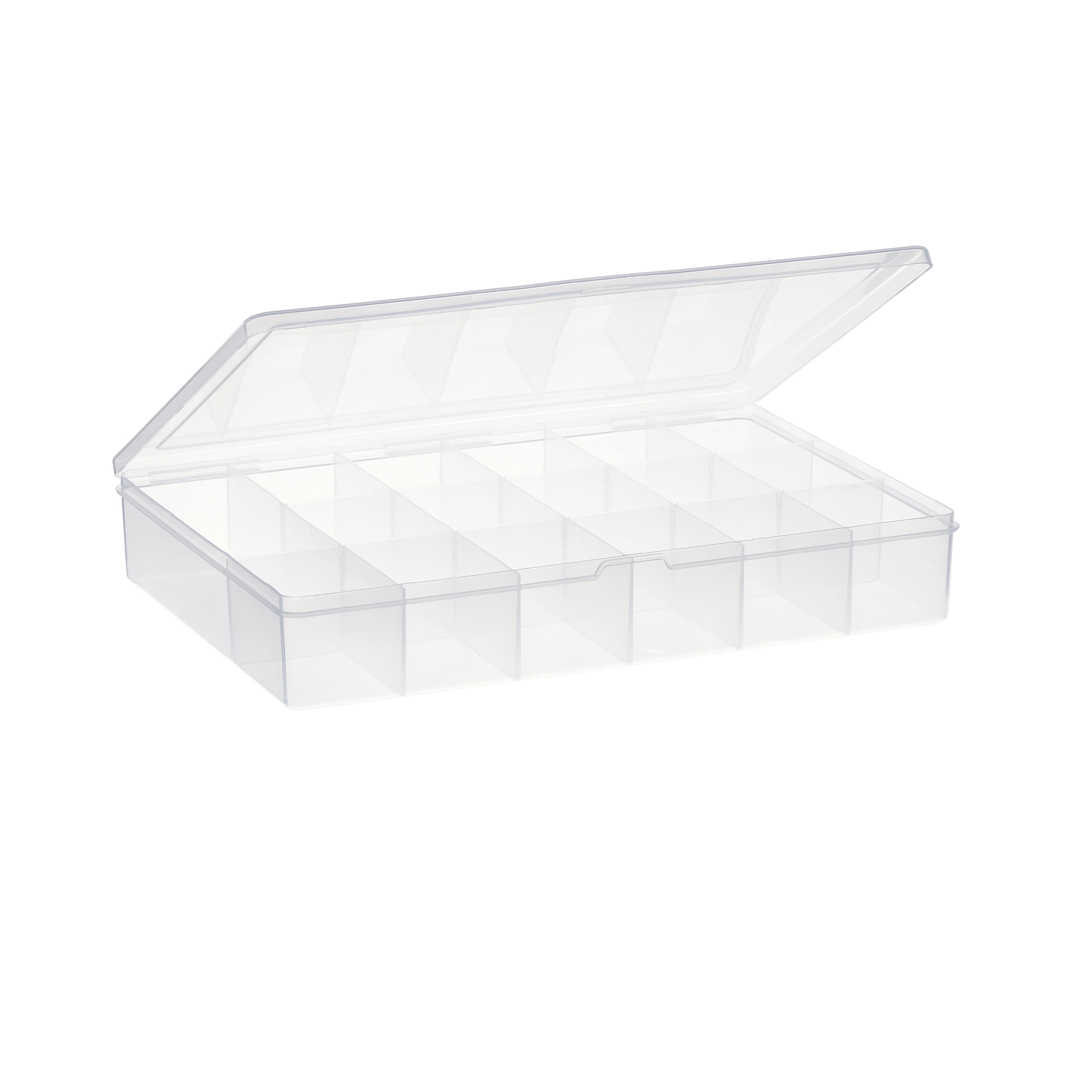 Bead Landing Clear 17 Compartment Bead Organizer by Simply Tidy - Storage Box Organizer for Beads, Nuts, Bolts, and Tacks - Bulk 12 Pack