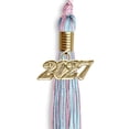 thumbnail image 2 of Pink/Light Blue Mixed Color Graduation Tassel with Gold Date Drop, 2 of 2