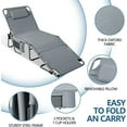 thumbnail image 3 of Tanning Chair with Face Hole, Adjustable Folding Chaise Lounge Chairs for Outside with Detachable Pillow & Pocket，Portable flat beach chairs for sunbathing, beach lawns camping (Deep Grey, Standard), 3 of 7