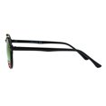 thumbnail image 3 of Mens Round Thin Plastic Retro Horn Rim Color Mirror Lens Sunglasses Black Fuchsia, 3 of 4