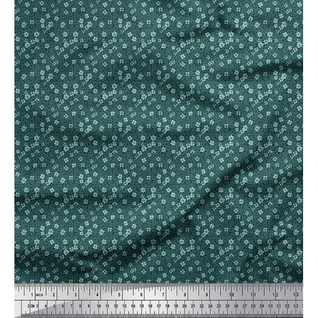 Soimoi Tissu Popeline de Coton Imprimé Floral au Mètre 56 Pouces de Large