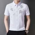 thumbnail image 2 of MDUKONU Chemise Homme Affaires Décontractée Manches Courtes Douce Chemise Classique Blanc TG, 2 of 6