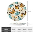 thumbnail image 2 of Picia Butterflies Pattern Bone China Decorative Plate – Wall Decor with Stand and Adhesive, Elegant Ornament for Living Room, Office, or Entryway-7in, 2 of 6