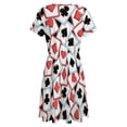 thumbnail image 5 of Playing Cards Heart Short Sleeve Dress Women Summer Evening Dresses Ladies Sundress, 5 of 7