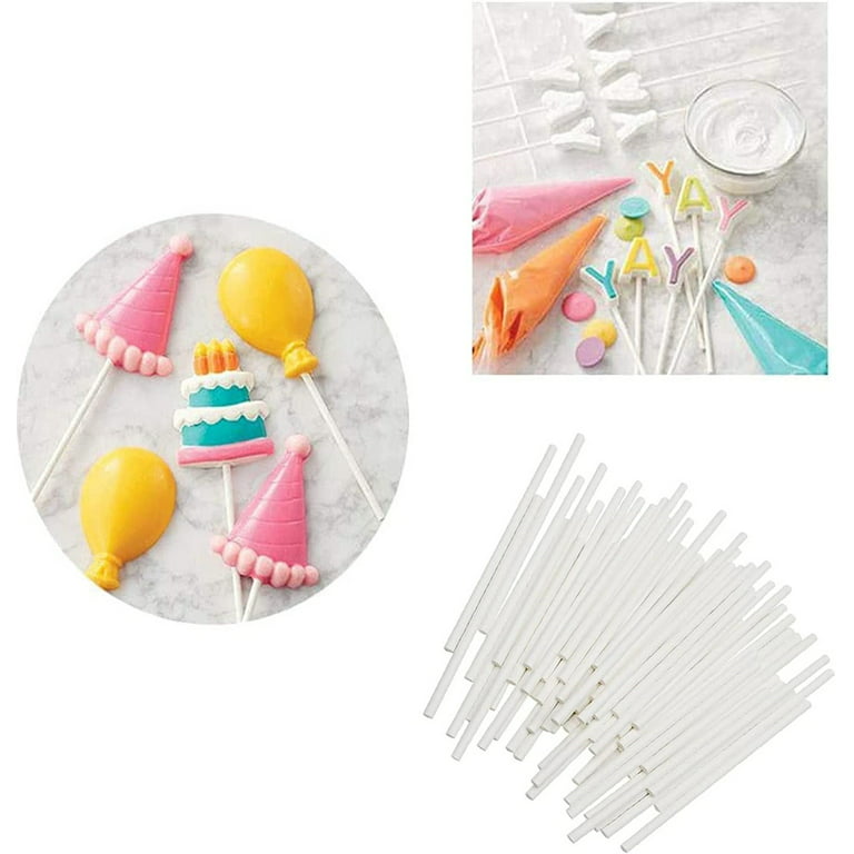 Nogis 200 Count White Lollipop Sticks 4 inch,Paper Treat Stick,Sucker Sticks for Cake Pops,Candy Melt,Dessert,Chocolates(4mm Dia), Men's, Size: 12 x