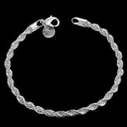 SAEKOR New Fashion Jewelry 925 Sterling Silver Twisted Rope Design Bracelet for Unisex Man Women Gift