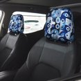 thumbnail image 2 of Kdxio Evil Eye Pattern Print 2 Piece Car Head Rest Covers Set Auto Front/Rear Seats Headrest Cover Universal Fit Most Cars,Sedan, SUV, 2 of 9