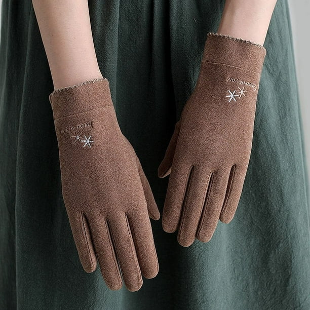 Guantes cálidos de invierno para mujer, para ciclismo al aire libre, deportes, equitación, pantalla táctil gruesa, guantes cálidos de invierno