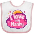 thumbnail image 3 of Inktastic I Love My Nanny Grandchild Girls Baby Bib, 3 of 4