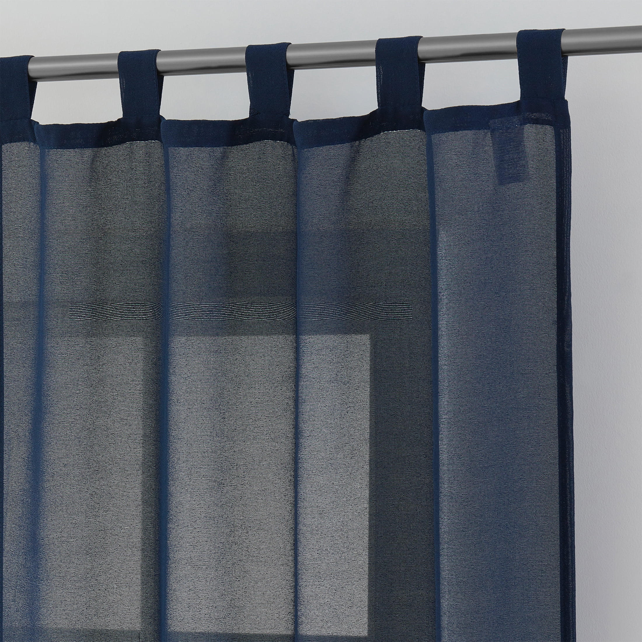 Mainstays Light Filtering Tab Top Curtain Panel Set, Set of 2, Blue, 37" W x 54” L