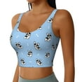 thumbnail image 2 of Xecao French Bulldog Puppy for Sports Bra with Removable Pads, Crop Tank Top Design, Women's Longline Sports Bra - Non-Wired - Large, 2 of 9