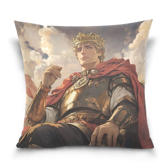 Vanquished King Pillowcase Special Crystal Velvet Square One Side Beautifully Printed Breathable And Comfortable Multi-functional Pillow 16in