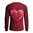 thumbnail image 5 of QHRMKOG Men's Valentines Day Sweater Romantic Heart Print Pullover Relaxed Fit Long Sleeve Round Neck Sweaters Autumn Casual Top Red S, 5 of 5