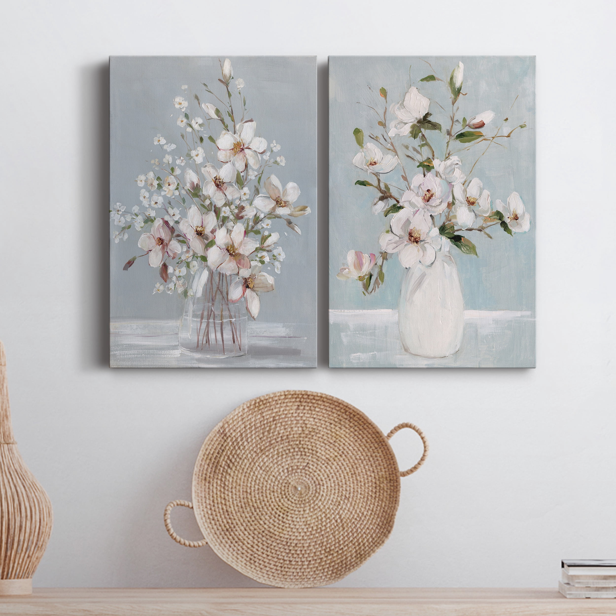Magnolia Romance Premium Gallery Wrapped Canvas - Ready to Hang - Set of 2 - 18 x 27 Each