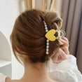 thumbnail image 4 of SPRING PARK 3pcs Heart Imitation Pearl Hair Claw Clips Hair Jaw Clips Barrettes Hair Claw Clamps Hair Accessories for Women Girls, 4 of 8