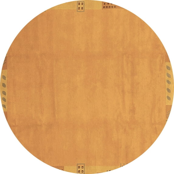 Ahgly Company Indoor Round Abstract Brown Modern Area Rugs, 4' Round