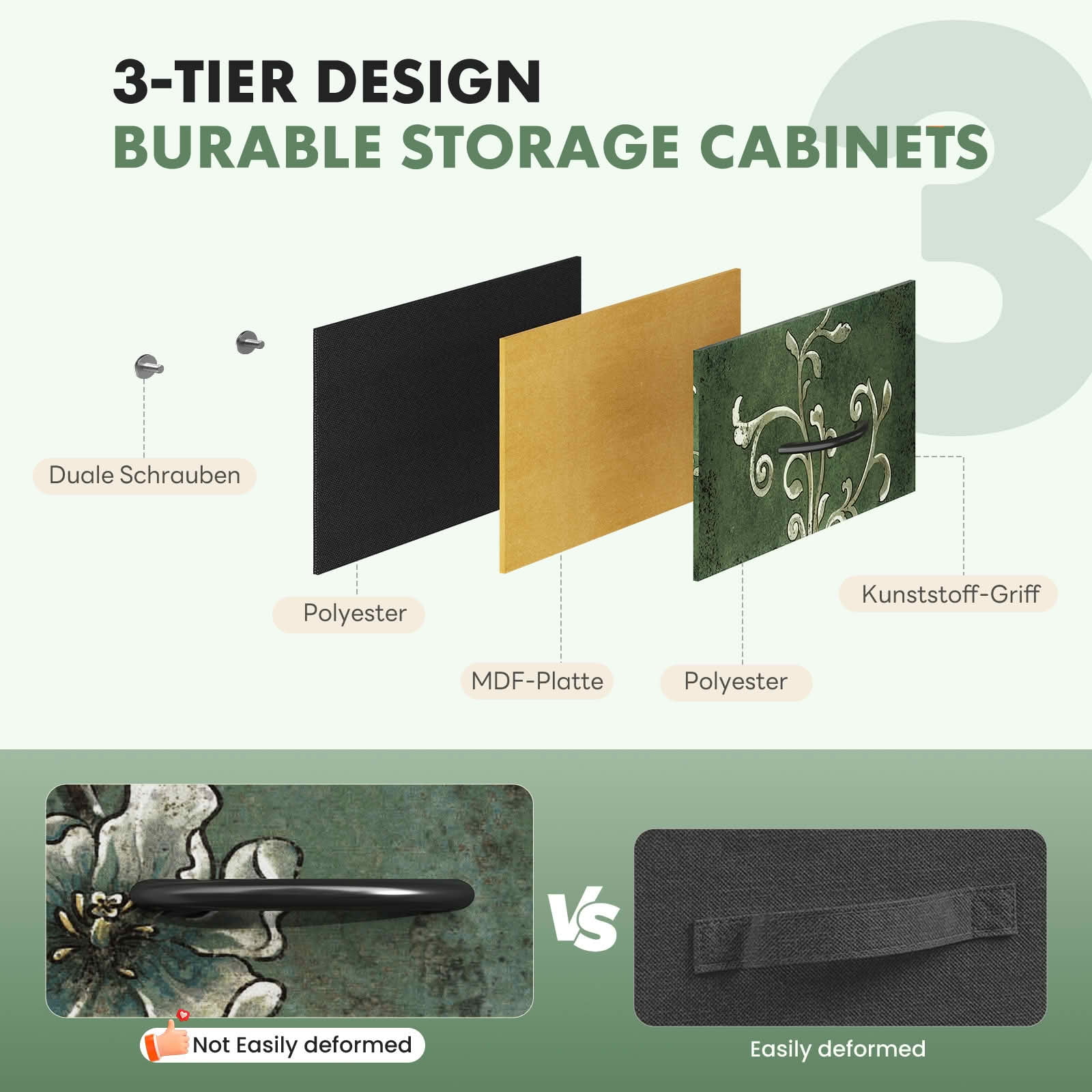 MAYEERTY Bedside Storage Cabinet with Movable Fabric Box, Sturdy Steel-Framed Wooden Top Organizer