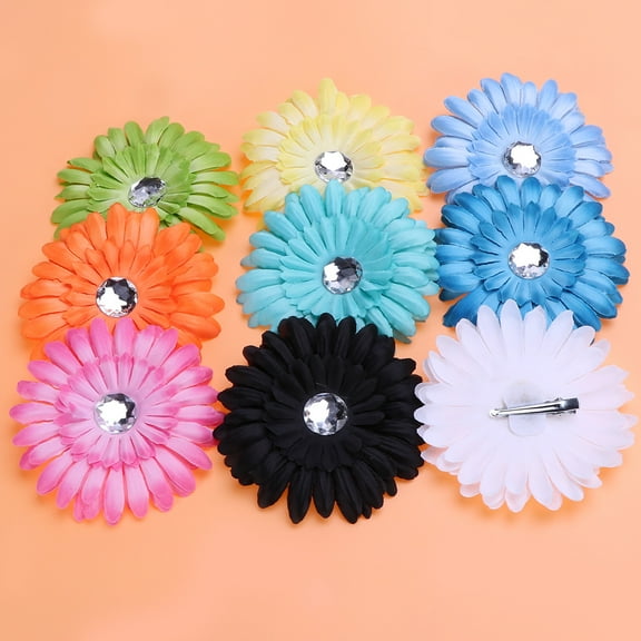 Worgeous 15pcs Daisy Flower Hair Crystal Hair Clip Simple Hair Accessories Decors for Women(Assorted Color)
