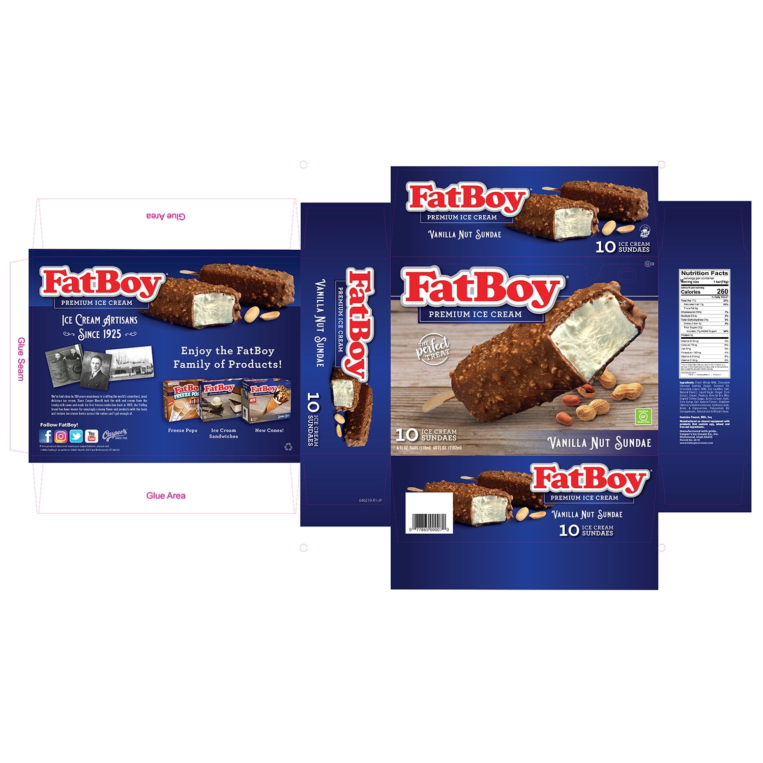 FatBoy Vanilla Nut Sundae on a Stick, 4 Fl Oz, 10 Count