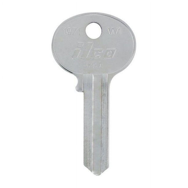 Llave en blanco universal Hillman W1 de latón de una cara, paquete de 10