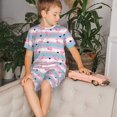 thumbnail image 4 of Balery Flamingo1 Conjunto de Pijama Infantil de Manga Corta con Estampado – Ropa de Dormir de Algodón Suave-3X-Large, 4 of 6