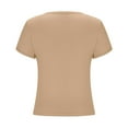 thumbnail image 5 of Crunowin Womens Slim Fit V-neck Tops Casual Short Sleeve Undershirts Khaki Size XL, 5 of 6