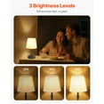 thumbnail image 2 of KFFKFF Cordless Table Lamp with Rechargeable Battery, 5200mAh Capacity, Adjustable 3-Level Brightness, Fabric Shade, Warm Light 2700-3000K, Ideal for Restaurants, Bedrooms, Bars, Black, 2 of 9