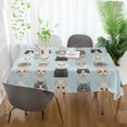 thumbnail image 3 of Yayeee Tablecloths 54" x 54" Rectangle Wrinkle Resistant Party Table Cover, Cute Cat Faces, 3 of 8