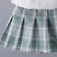 thumbnail image 7 of Eltusu Girls Cotton School Uniform Outfit Sets, Two Pieces Short Sleeve Pleated Shirts and Skirts Sets Green Size 2-3 T, 7 of 7