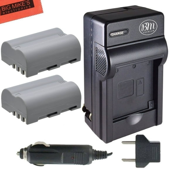 Lot Premium de 2 Batteries EN-EL3e et Chargeur de Batterie pour Nikon D50, D70, D70s, D80, D90, D100, D200, D300, D300S, D700, D900 Appareil Photo Reflex Numérique