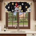 thumbnail image 6 of Black Gnomes Daisy Curtain Valances for Windows, Kitchen Valance Window Treatments Panel 2 Pack, Pastoral Country Garden Floral Rod Pocket Short Curtains for Bathroom Bedroom 42 x 18 Inch, 6 of 8