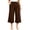 Brown, variant on Women's Wide Leg Capri Pants Lightweight Casual Elastic High Waisted Palazzo Capris Summer Flowy Beach Lounge Cropped Trousers with Pockets