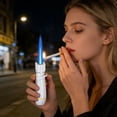 thumbnail image 4 of Weloille Metal Refillable Lighter 1 Piece, Windproof Portable Inflatable Cigarette Lighter, Zinc Alloy Body Reusable Lighter, Suitable for Camping, Outdoor Activities, Daily Use, 4 of 6