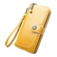 thumbnail image 1 of Carteras de cuero de cera de aceite vintage para mujer, monedero largo para teléfono, monedero con cremallera, monederos de mano para mujer seitruly BB6692-01, 1 of 7