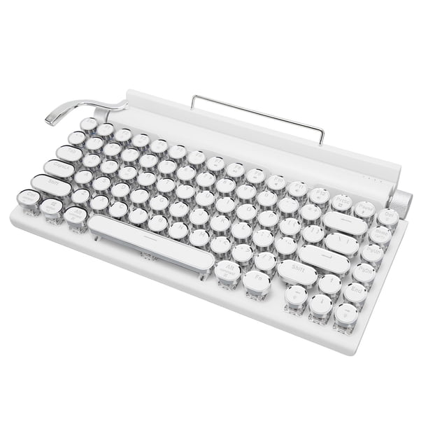 Teclado Mecánico Retro Teclado Inalámbrico Estilo Máquina de Escribir Lindas Teclas Punk Redondas con USB Teclado para Juegos con Retroiluminación para ANGGREK Otros