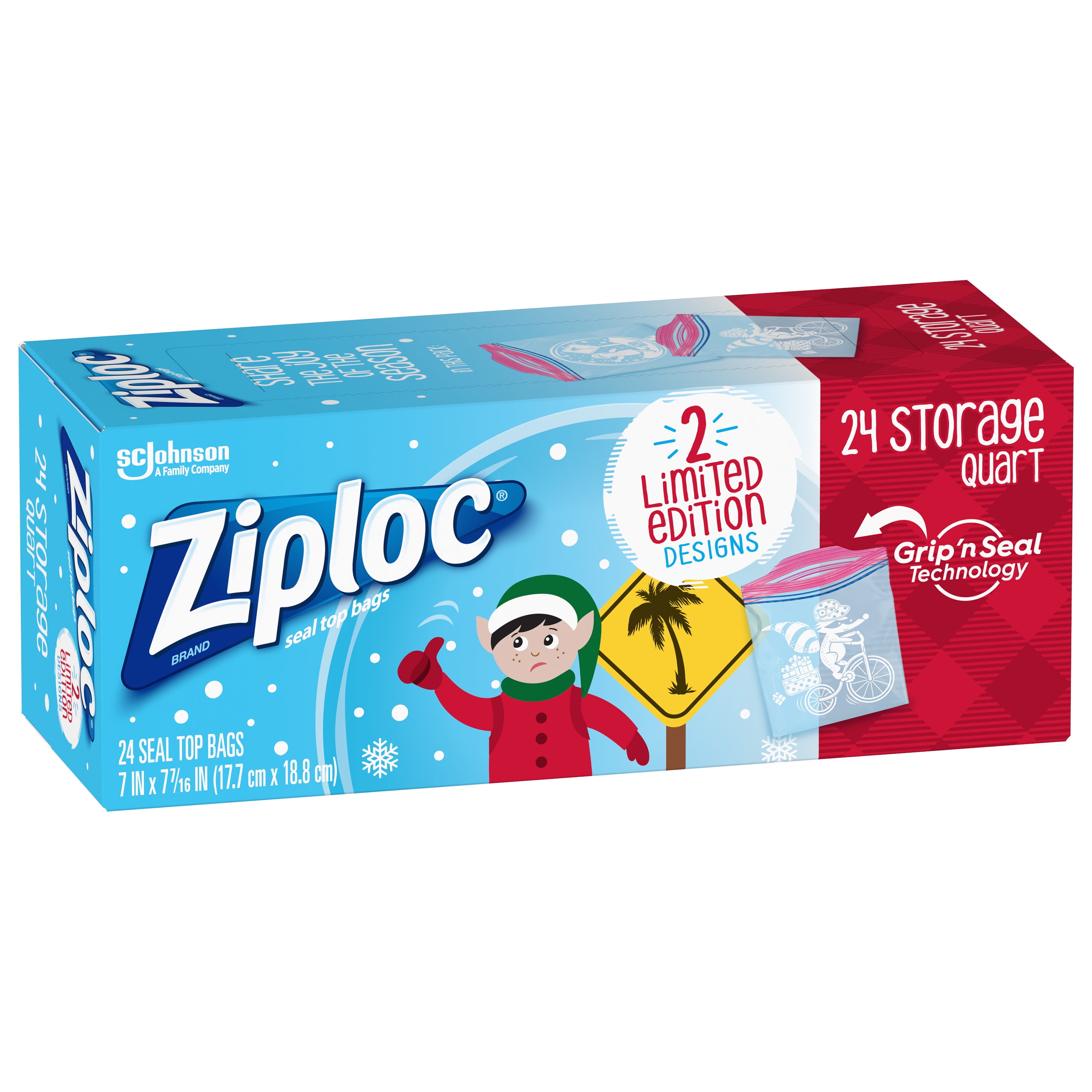 Ziploc 48-Count Holiday Storage Quart Bags - 71521