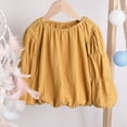 thumbnail image 4 of Adarl Princess Kids Baby Girl Cotton Lantern Sleeve Tops Basic Solid T-shirt Clothes, 4 of 8