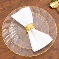 thumbnail image 5 of Efavormart 10 Pack Clear Plastic Party Plates, 10" Round Disposable Dinner Plates with Gold Flair Rim, 5 of 11