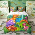 thumbnail image 3 of Erosebridal Cartoon Dinosaurs Bedding Comforter Set for Kids, Wild Animal Full Bedding Set, 3 of 6