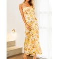 thumbnail image 4 of Vestido largo Realtix con estampado de satén de verano sin espalda para mujer, 4 of 5